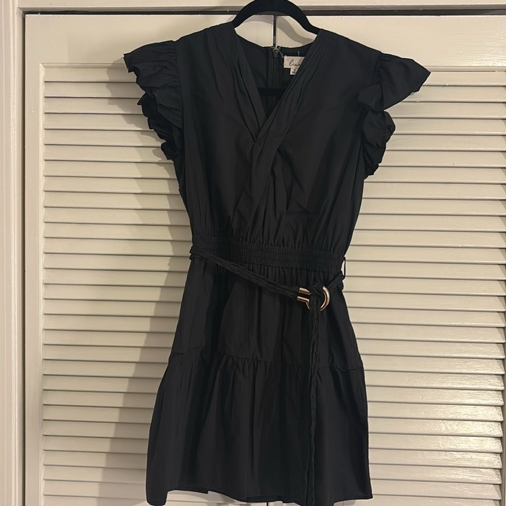 Mini Black Ruffle Dress - Picture 2 of 6